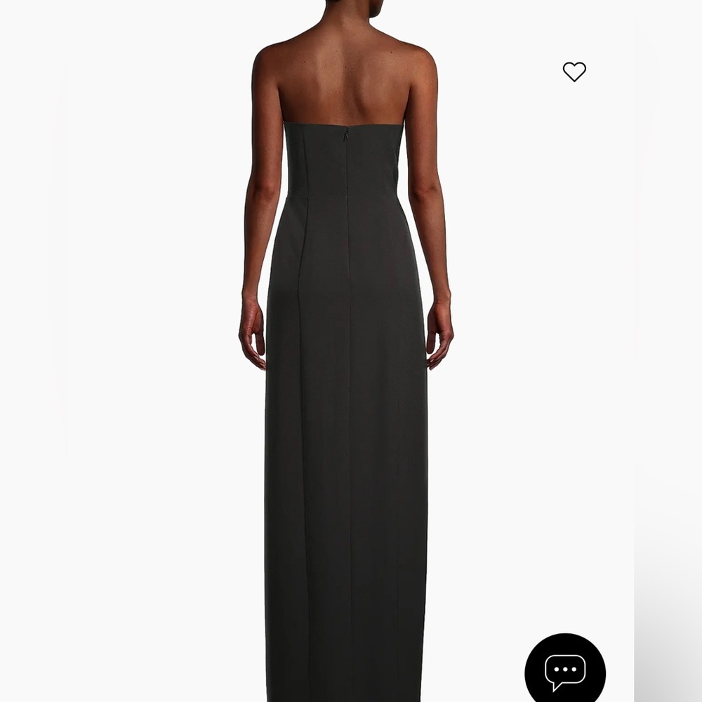 Liv Foster Stretch Crepe Strapless Long Tuxedo Column Gown Black Dress  Size 2 - Picture 2 of 5
